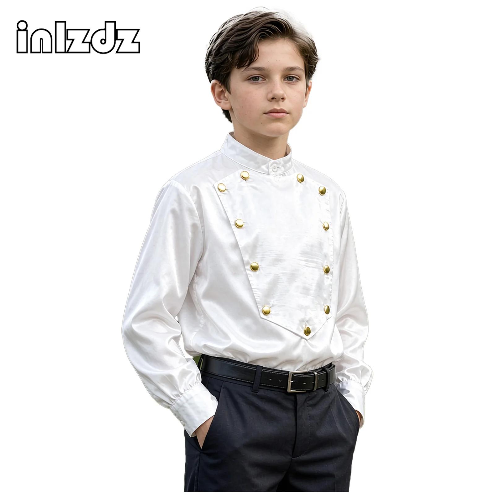 Shirts - Camisa de satén de estilo medieval
