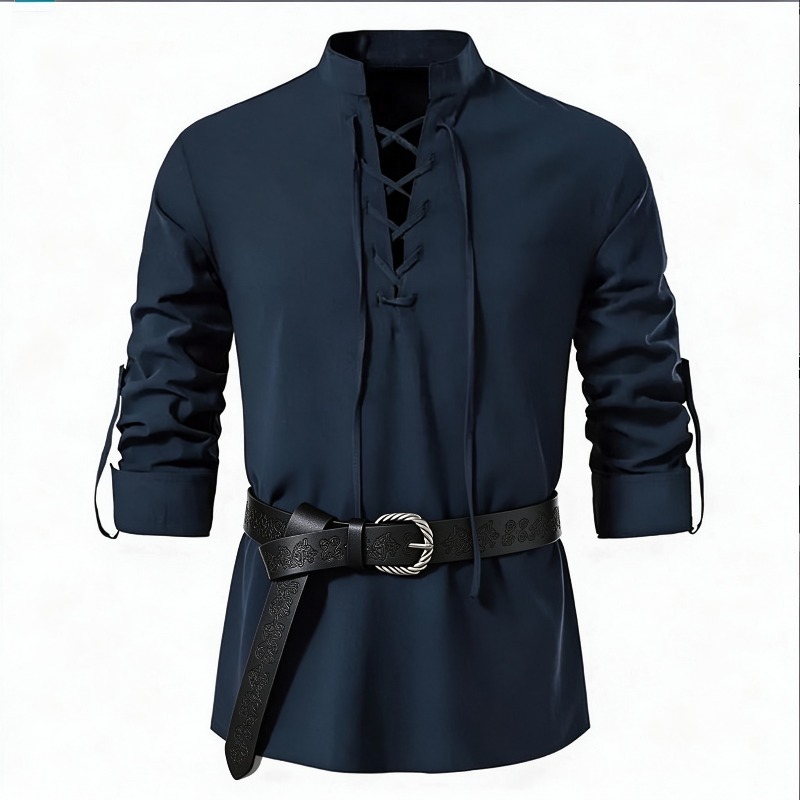Camisa de hombre con cordones, - Medieval Gothic Lace Up Pirate Shirt reseña y precio
