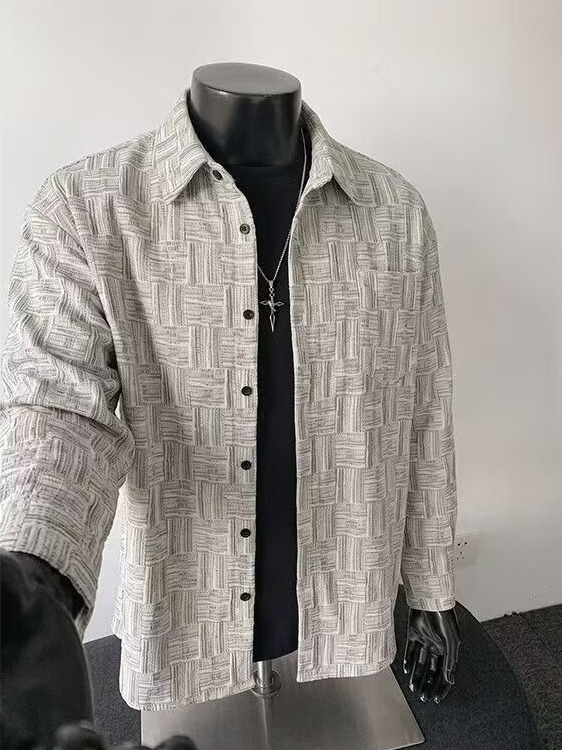 Camisa Casual Holgada de Manga - Corduroy Button Up Shirt Men reseña y precio