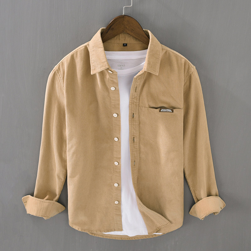 Camisa de Pana de Manga Larga  - Corduroy Button Up Shirt Men reseña y precio