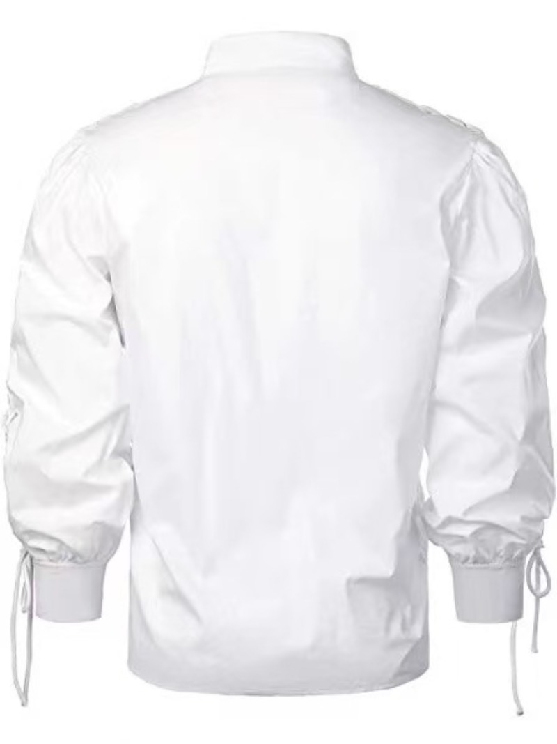 Camisa de manga larga con cuel - Medieval Gothic Lace Up Pirate Shirt reseña y precio