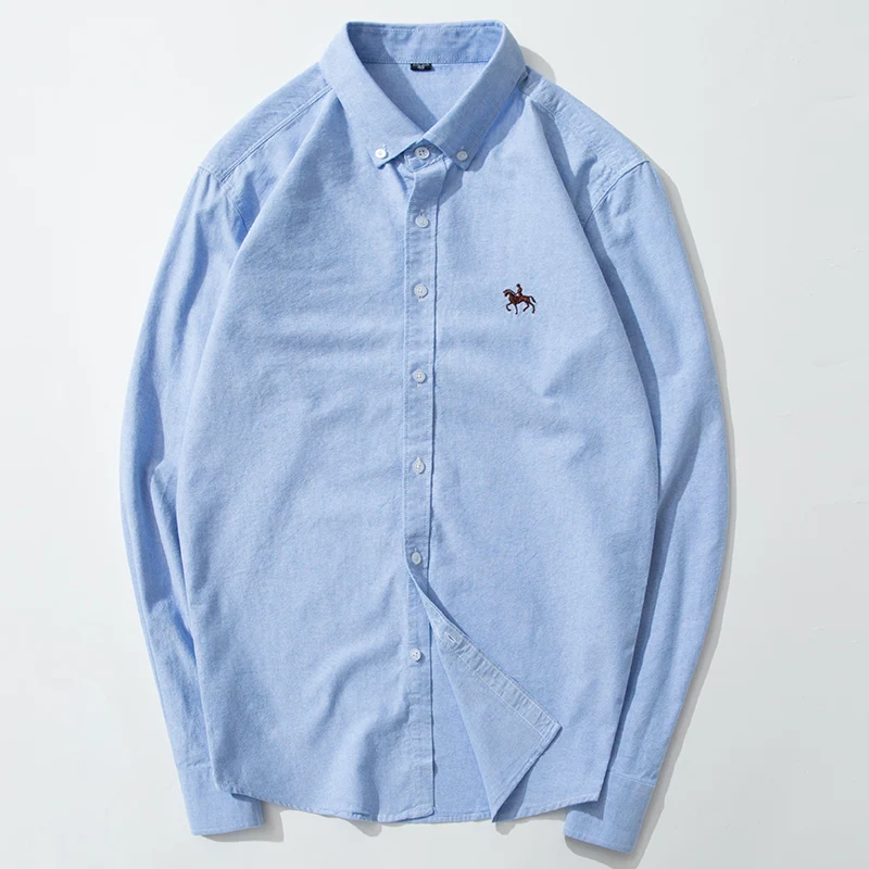 Camisa de Vestir de Manga Larg - Oxford Cotton Casual Shirt Business reseña y precio