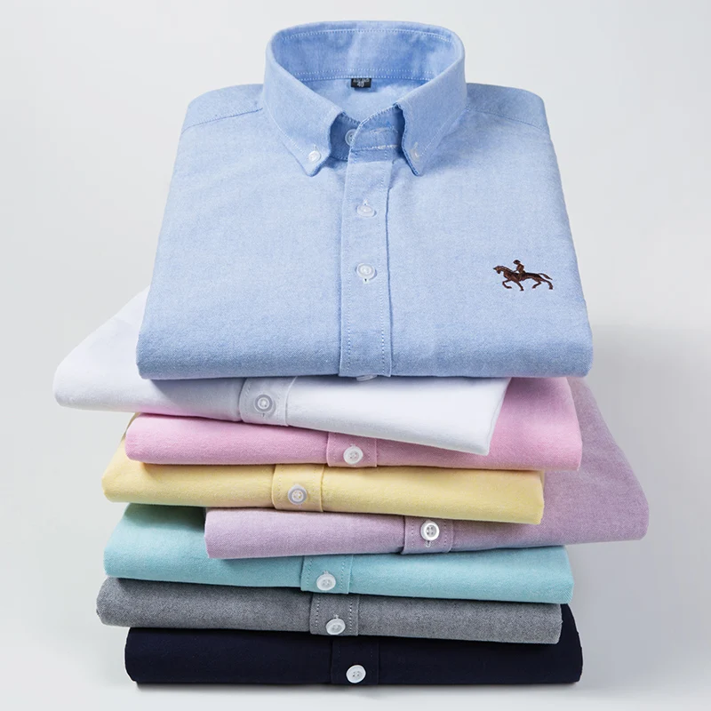 Camisa de Vestir de Manga Larg - Oxford Cotton Casual Shirt Business reseña y precio