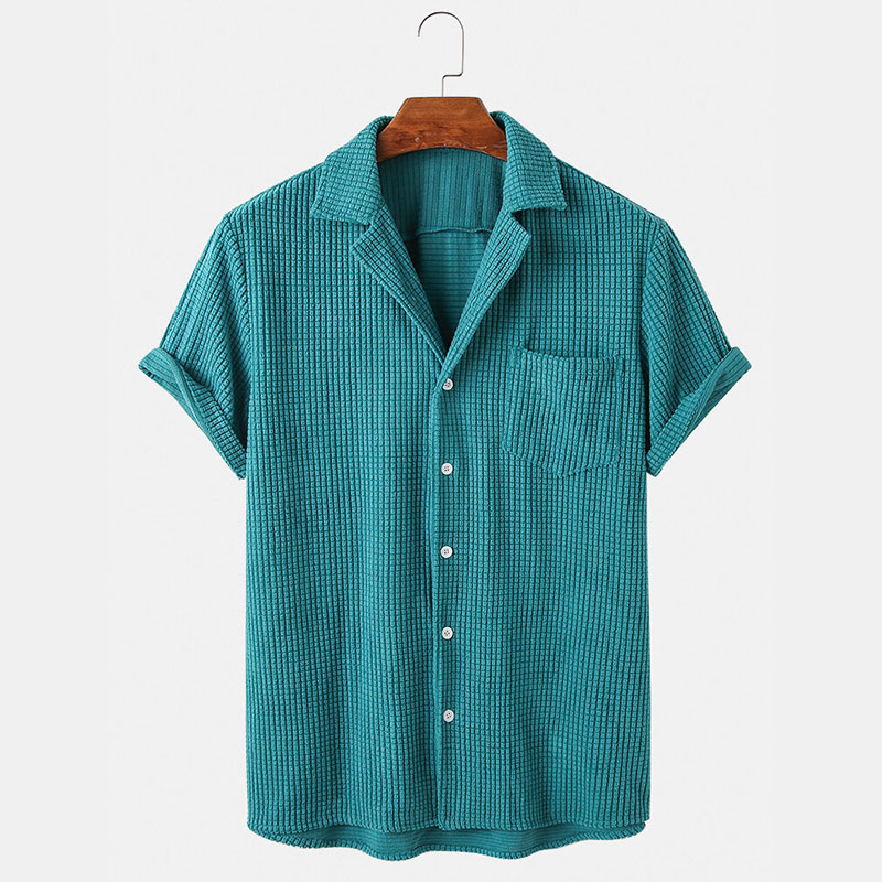 Ropa de verano para hombre, ca - Corduroy Button Up Shirt Men reseña y precio