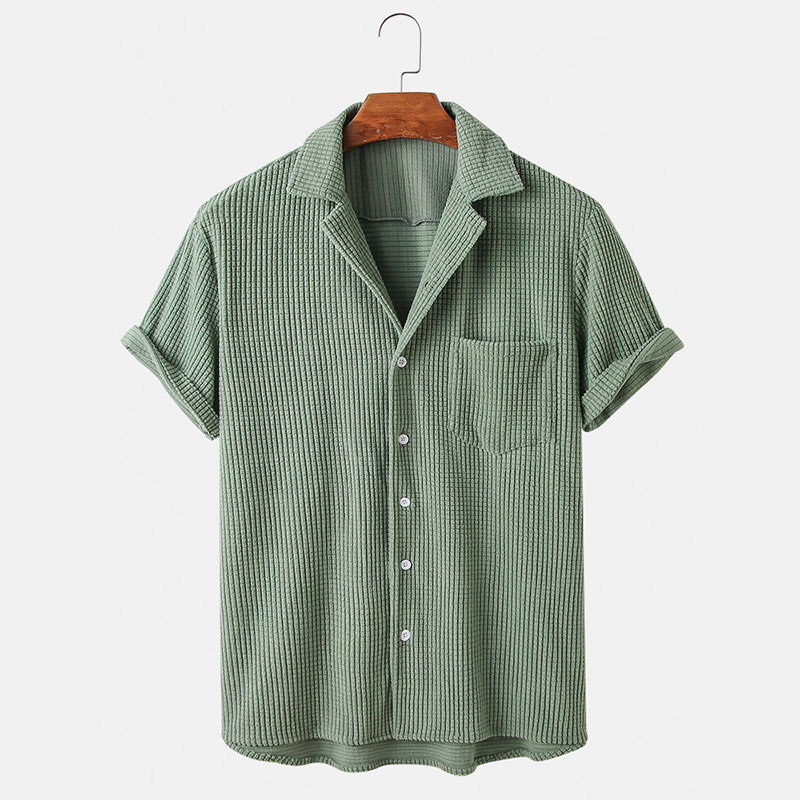 Ropa de verano para hombre, ca - Corduroy Button Up Shirt Men reseña y precio