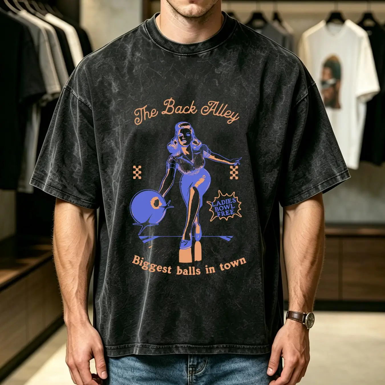 Camiseta lavada, divertida, de - Short Sleeve Bowling Shirt Retro reseña y precio