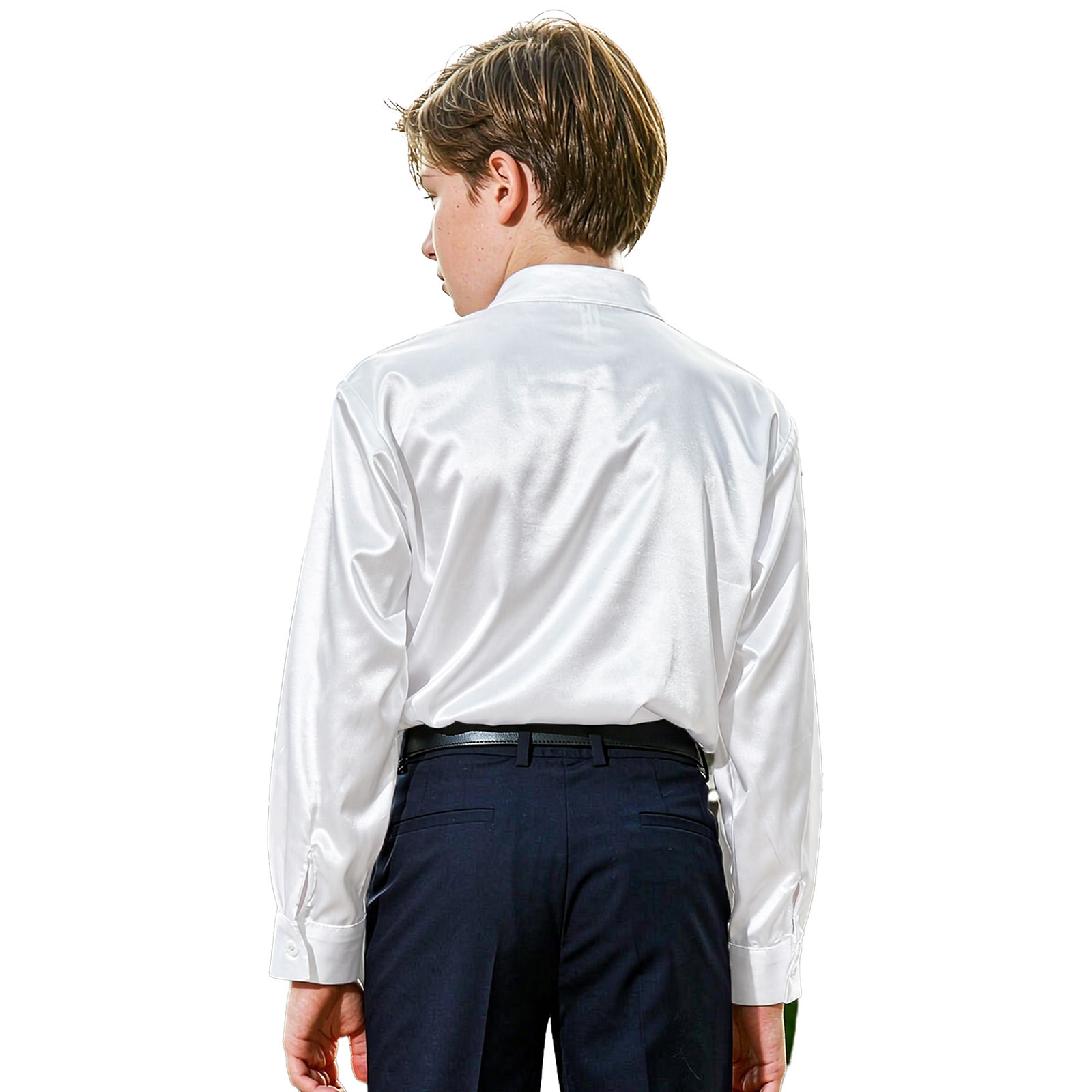 Camisa de satén de estilo medi - Shirts reseña y precio
